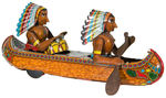 INDIANS IN CANOE FRICTION TOY.