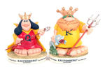 "KAUFENBERG ENTERPRISES/THE T-SHIRT PEOPLE" KING AND QUEEN BISQUE FIGURES.