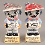 "HAPPY HOMER/STAGGS-BILT HOMES PHOENIX ARIZONA" RARE SALT & PEPPER SHAKERS.