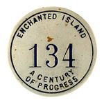 RARE "ENCHANTED ISLAND" SERIALLY NUMBERED EMPLOYEE BADGE.