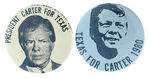 "CARTER FOR TEXAS/TEXAS FOR CARTER" 1980 PAIR.