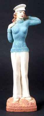 "SWEATER GIRL" PLASTER STATUE.