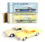 "AMT FORD GALAXY/THUNDERBIRD" 1968 BOXED PROMO CARS.