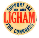 "SUPPORT IKE WIN WITH LIGHAM FOR CONGRESS."