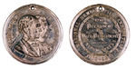 SEYMOUR HIGH RELIEF 1868 JUGATE MEDAL.