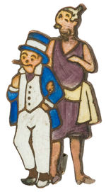 JIGGS AND MAGGIE RARE ENAMEL ON BRASS PIN CIRCA 1920s.