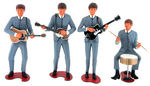 “THE BEATLES” SET OF FOUR ASSEMBLED MODEL KITS WITH BOXES.