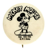 "MICKEY MOUSE" REVISED 1930 MOVIE THEATER CLUB BUTTON.