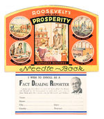 FRANKLIN ROOSEVELT NEEDLE BOOK & FACT CARD.