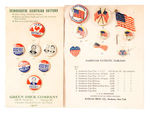 FDR-GREEN DUCK/PATRIOTIC-BASTIAN BROS. SAMPLE CARDS W/BUTTONS.