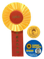 REAGAN THREE KANSAS ITEMS INCLUDING TWO FROM 1980 CONVENTION.
