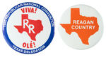 REAGAN PAIR OF 1980 TEXAS BUTTONS INCLUDING CONVENTION ISSUE.