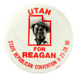 REAGAN BUTTON FROM UTAH STATE CONVENTION.