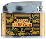 “DRIVE WITH CARE AND BUY SINCLAIR” GASOLINE BOXED LIGHTER.