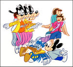 DISNEYLAND TV SHOW CEL FEATURING MICKEY MOUSE, DONALD DUCK AND GOOFY.