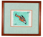 JACQUES COUSTEAU SIGNED "DROIT DE LA MER" FRAMED LIMITED EDITION LITHOGRAPH.