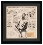 "LARRUPIN' LOU GEHRIG" LARGE FRAMED 1930s ORIGINAL ART.