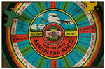 "WHIRLING AEROPLANE RACE" MECHANICAL TIN TOY BOXED.