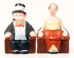 MAGGIE AND JIGGS FIGURAL CERAMIC PIN BOXES.