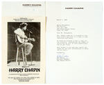 “TO HARRY KEEP THE CHANGE! HARRY CHAPIN” AUTOGRAPHED PHOTO AND RELATED ITEMS.