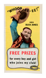 "BUCK JONES CLUB" RING WITH "FREE PRIZES" PAPER.