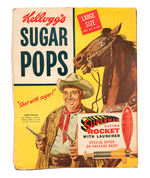 "KELLOGG'S SUGAR POPS SUPERMAN ROCKET" CEREAL BOX.