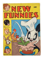 "DELL COMICS CLUB" MEMBERSHIP CERTIFICATE CARD FOLDER AND "NEW FUNNIES" FOLDER.