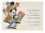 "DELL COMICS CLUB" MEMBERSHIP CERTIFICATE CARD FOLDER AND "NEW FUNNIES" FOLDER.