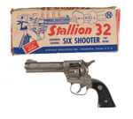 "NICHOLS STALLION 32 SIX SHOOTER CAP PISTOL" BOXED.