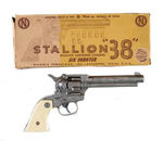 "STALLION 38 REALISTIC CARTRIDGE LOADING SIX SHOOTER" BY NICHOLS BOXED.