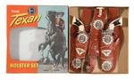 "THE TEXAN HOLSTER SET" WITH "TEXAN JR." GUNS BOXED.