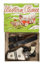 "WESTERN PIONEER" SINGLE HOLSTER SET WITH "PEACEMAKER" GUN.