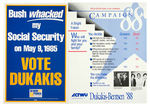 NY TIMES BUSH/DUKAKIS JUGATE/DEMOCRATIC CONVENTION POSTER/THREE DUKAKIS POSTERS.