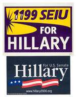 "HILLARY" CLINTON 3 SENATE CAMPAIGN SIGNS AND JOHN McCAIN 2000 HOPEFUL POSTERS.