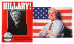 "HILLARY" CLINTON 3 SENATE CAMPAIGN SIGNS AND JOHN McCAIN 2000 HOPEFUL POSTERS.