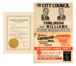 FOUR SOCIALIST PARTY ITEMS CALIFORNIA, PENNSYLVANIA AND NEW YORK 1934, 1936, 1948.