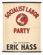 SOCIALIST LABOR PARTY ERIC HASS CANVAS BANNER IN SHADOW BOX FRAME.