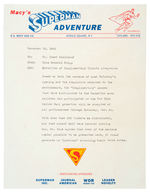 “MACY’S SUPERMAN ADVENTURE” RARE TYPED LETTER.