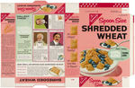 NABISCO "SPOON SIZE SHREDDED WHEAT" CEREAL BOX FLAT PAIR WITH "GIANTS OF SCIENCE" CARD OFFER.