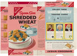 NABISCO "SPOON SIZE SHREDDED WHEAT" CEREAL BOX FLAT PAIR WITH "GIANTS OF SCIENCE" CARD OFFER.