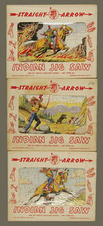 "STRAIGHT ARROW INDIAN JIG SAW" PUZZLE TRIO.