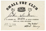 MEMBERSHIP CARD FROM 1948 HISTORIC “DUMONT TELEVISION/SMALL FRY CLUB.”