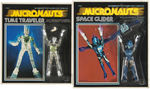 "MICRONAUTS" MEGO SPACE GLIDER, TIME TRAVELER AND ACROYEAR TRIO.