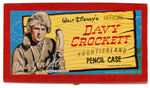 "WALT DISNEY'S OFFICIAL DAVY CROCKETT FRONTIERLAND PENCIL CASE" & JEANS.