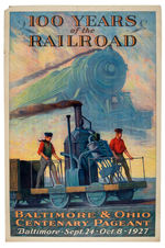 B&O RAILROAD 1927 CENTENNIAL POSTER.