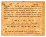 “MICKEY MOUSE WITH THE MOVIE STARS” GUM CARD #119.