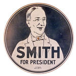 "SMITH FOR PRESIDENT" TIN STOVE PIPE HOLE COVER.