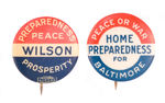 PAIR OF 1916 "PREPAREDNESS" BUTTONS.