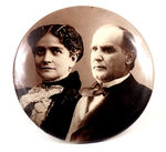 McKINLEY AND WIFE OUTSTANDING REAL PHOTO W/EASEL BACK.