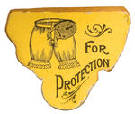 "G.O.P." ELEPHANT 1896 MECHANICAL BADGE SUPPORTING McKINLEY & PROTECTIVE TARIFF.